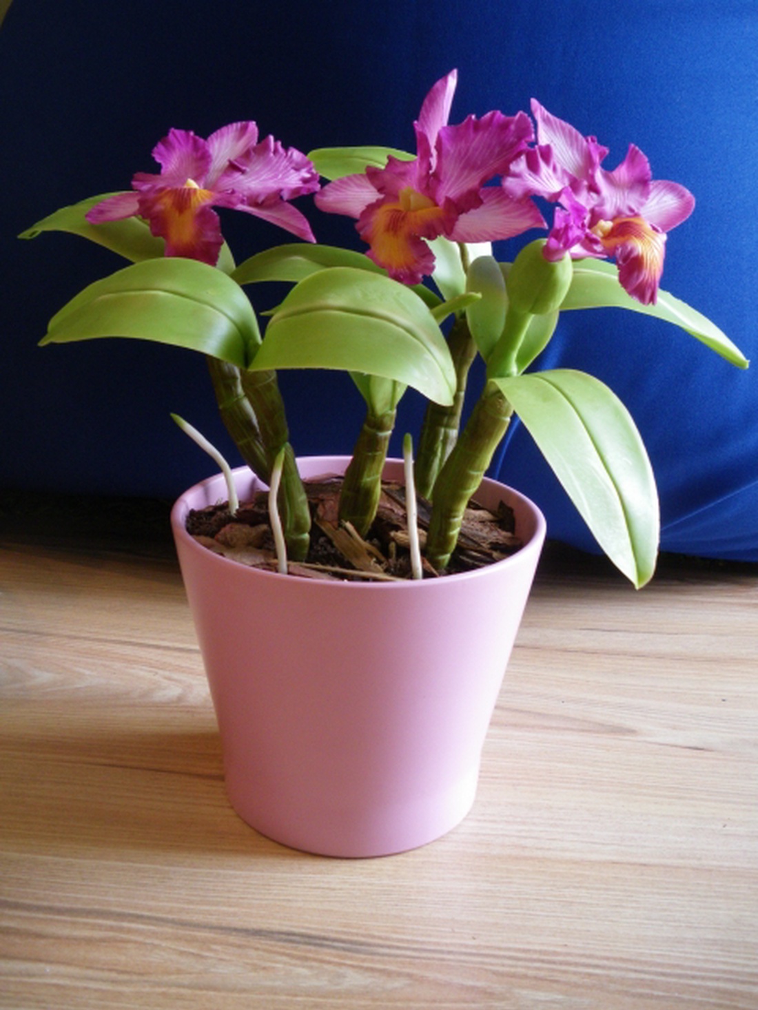 rózsaszín cattleya - agyag orchidea  -  - Meska.hu