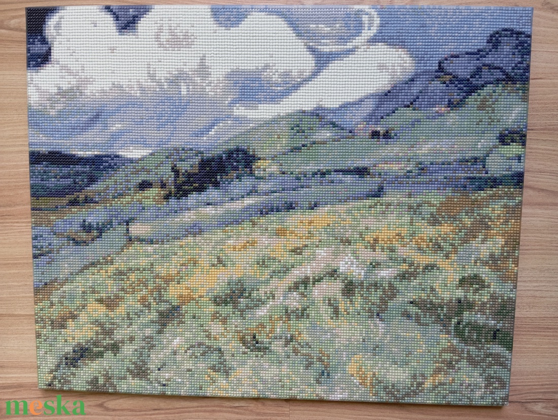 Vincent van Gogh - Búzamező hegyekkel - gyémántszemes kirakó kerettel - otthon & életmód - dekoráció - kép & falikép - mozaik kép - Meska.hu Vincent van Gogh - Búzamező hegyekkel - gyémántszemes kirakó kerettel - otthon & életmód - dekoráció - kép & falikép - mozaik kép - Meska.hu