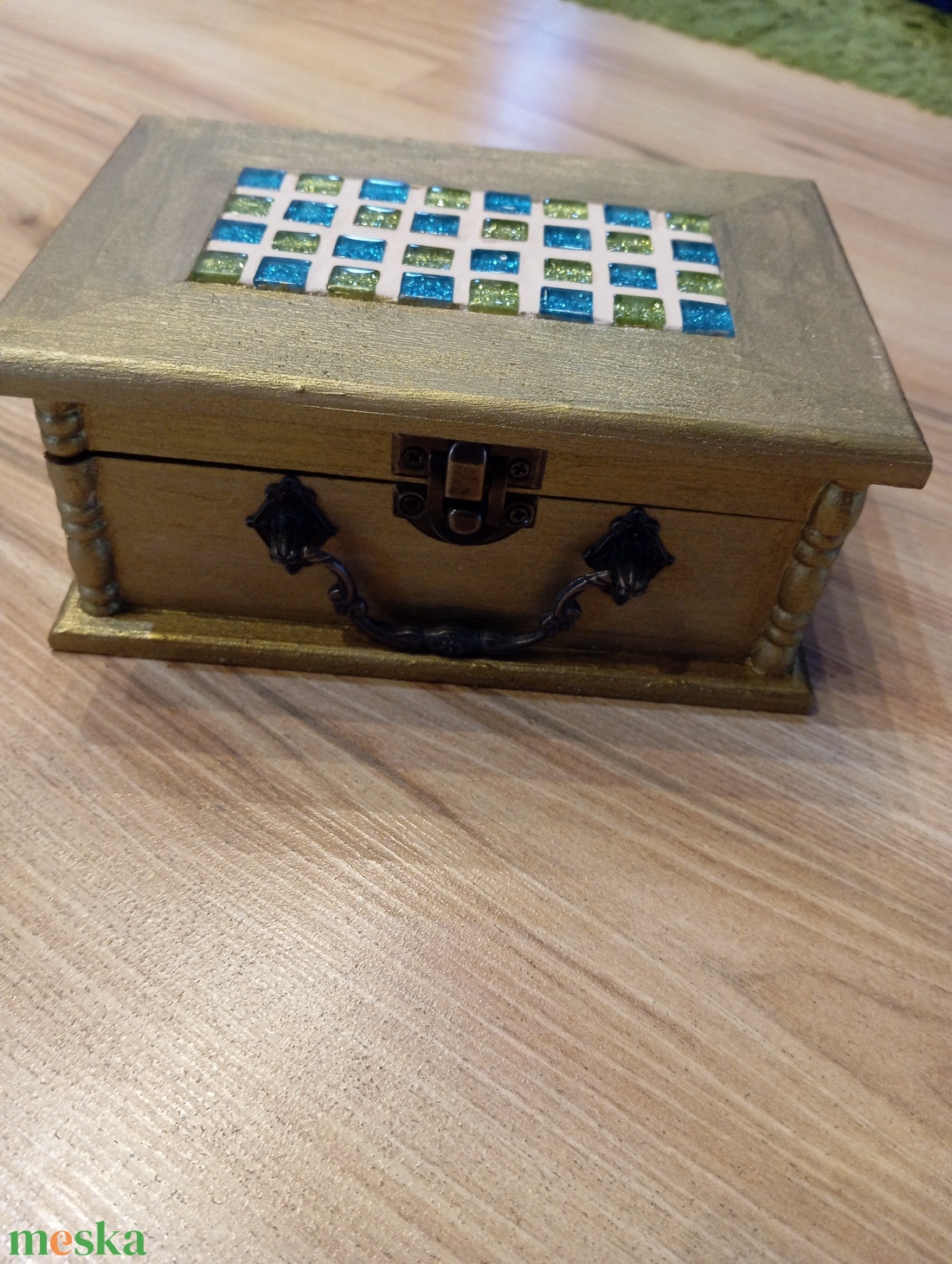 antik arany ékszertartó doboz - ékszer - ékszertartó - ékszerdoboz - Meska.hu