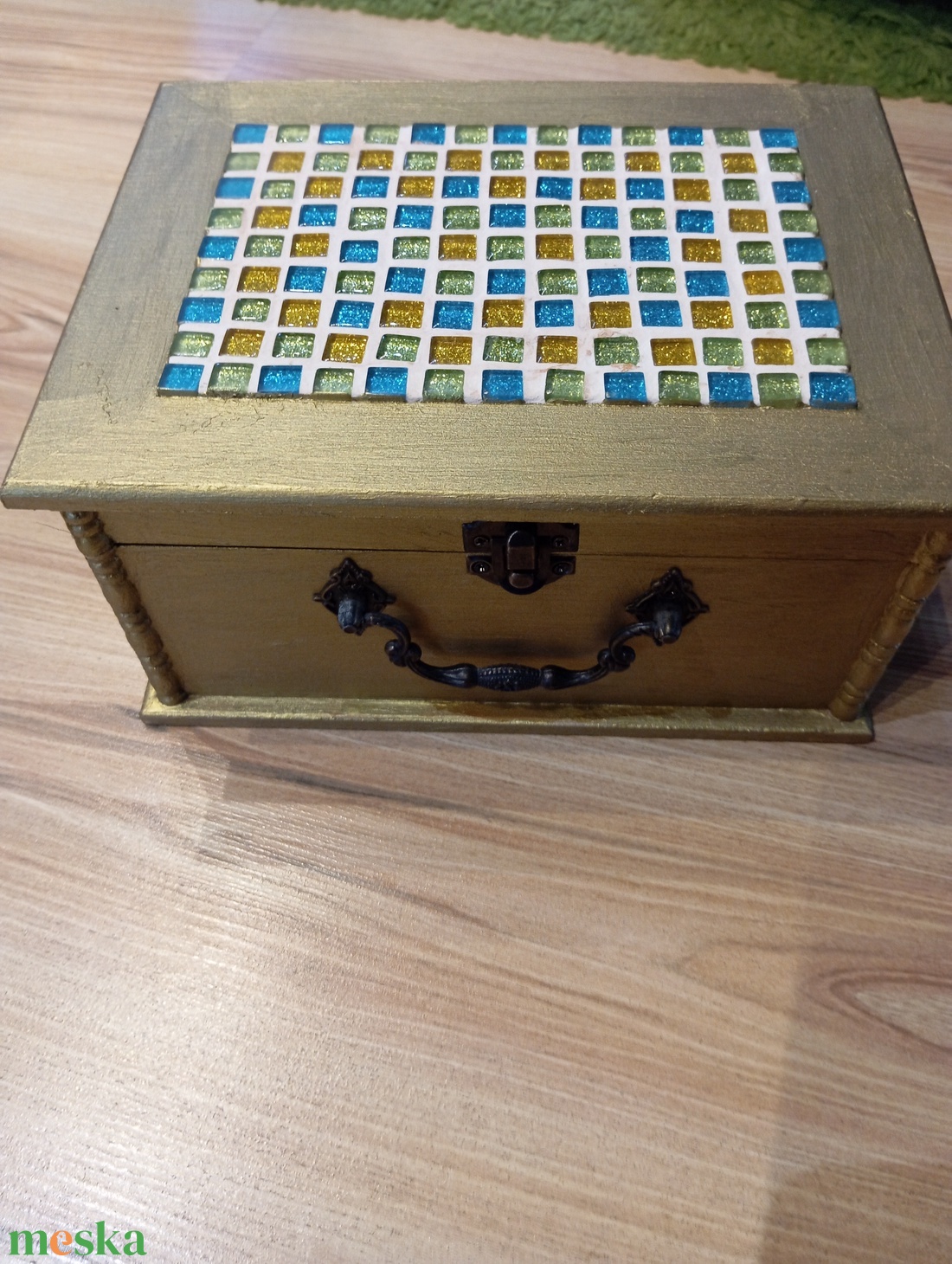 antik arany ékszertartó doboz - ékszer - ékszertartó - ékszerdoboz - Meska.hu