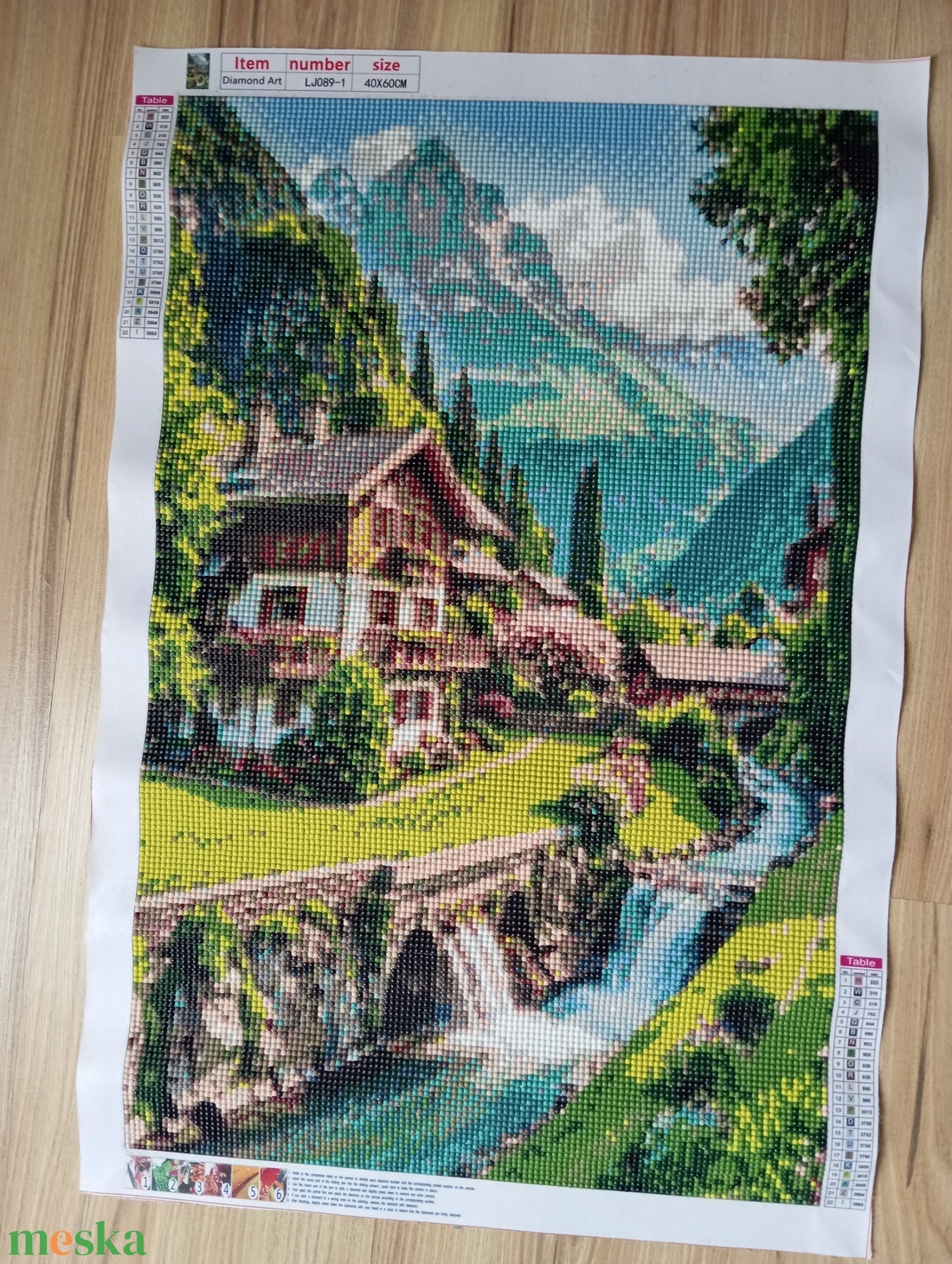 Házikó a hegyekben - gyémántszemes kép - otthon & életmód - dekoráció - kép & falikép - mozaik kép - Meska.hu