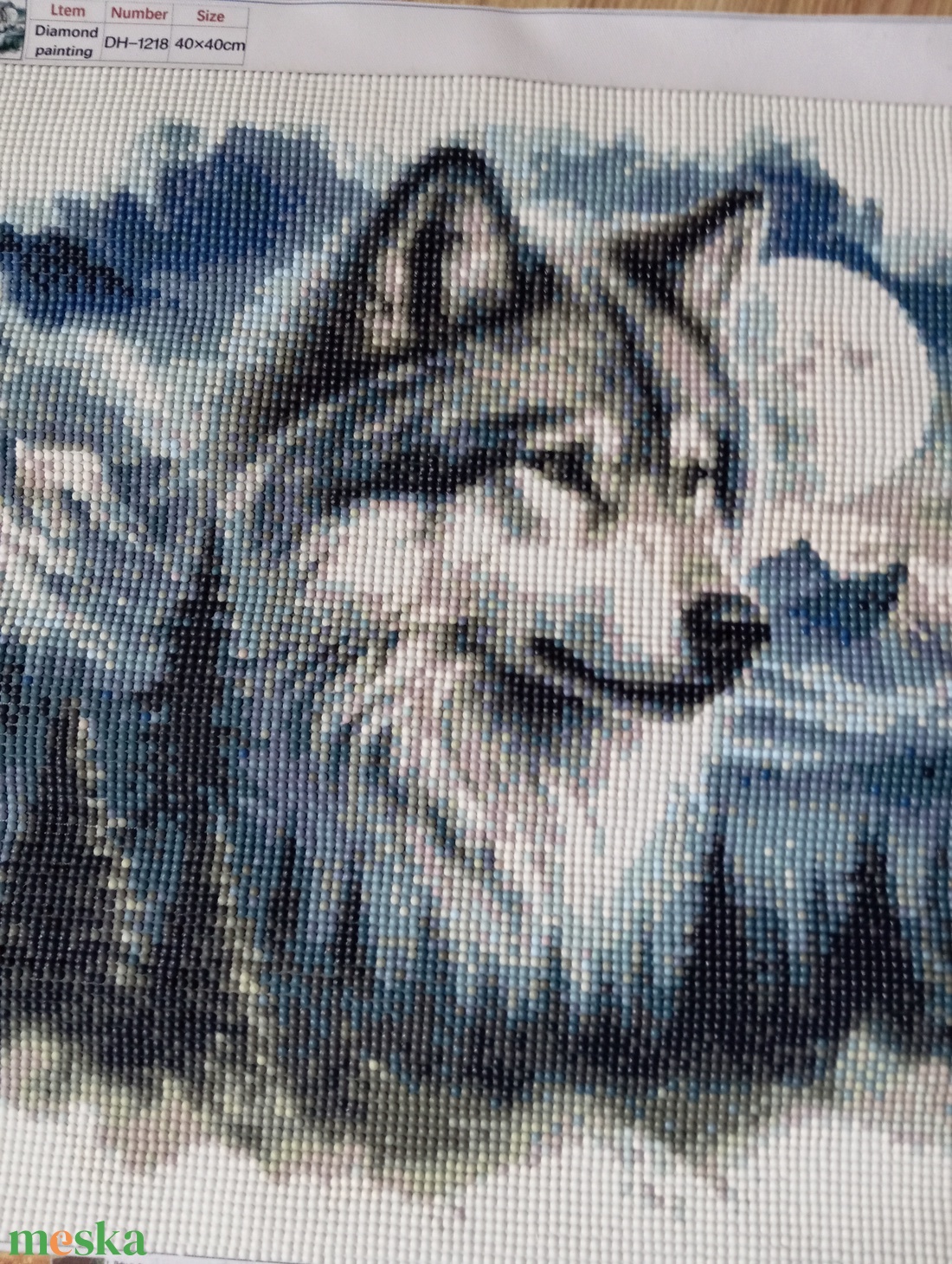 Farkas a hegyekben - gyémántszemes kép - otthon & életmód - dekoráció - kép & falikép - mozaik kép - Meska.hu