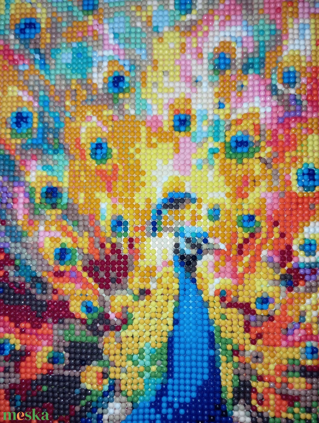 Színekben pompázó páva - gyémántszemes kép - otthon & életmód - dekoráció - kép & falikép - mozaik kép - Meska.hu