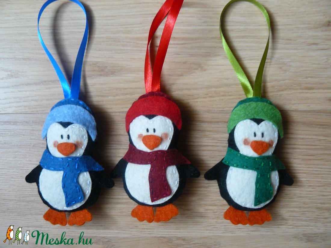 Filc pingvin karácsonyfadísz  -  - Meska.hu