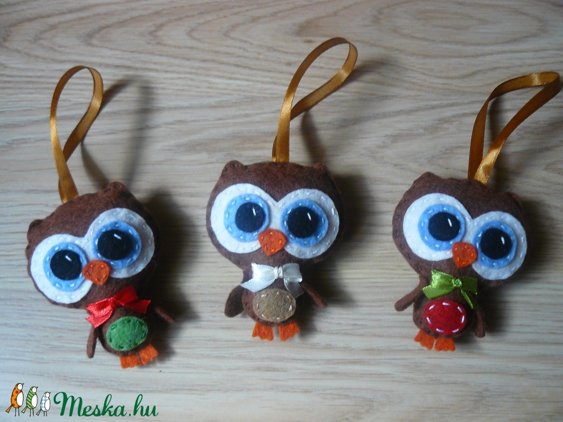 Filc bagoly karácsonyfadísz  -  - Meska.hu