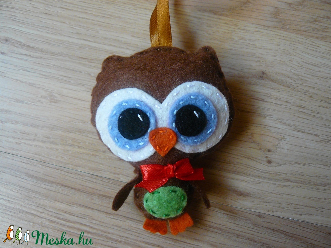 Filc bagoly karácsonyfadísz  -  - Meska.hu