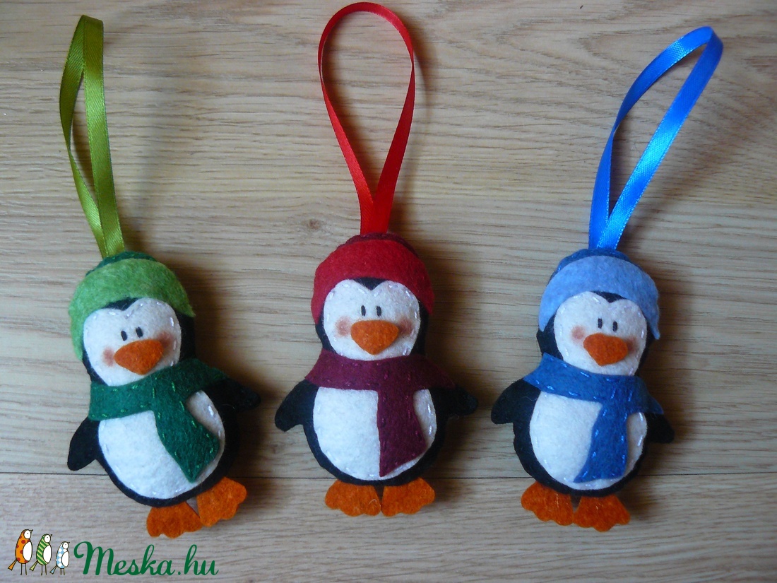 Filc pingvin karácsonyfadísz (simondorka részére) -  - Meska.hu