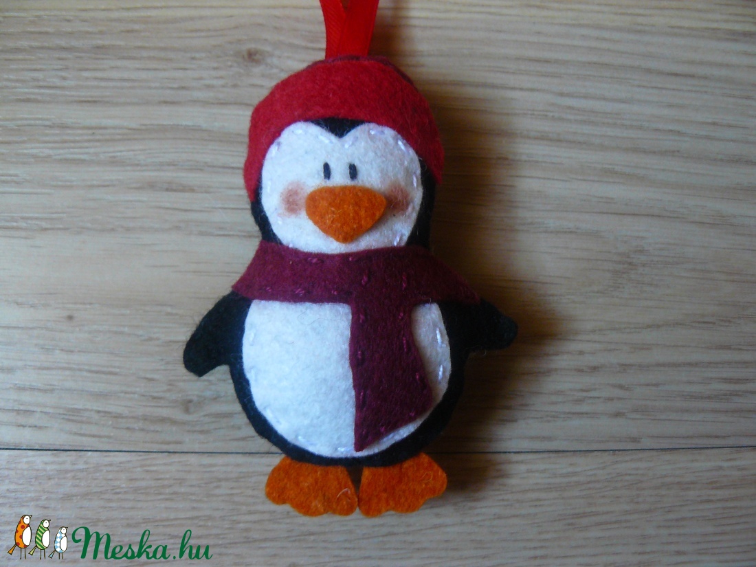 Filc pingvin karácsonyfadísz (simondorka részére) -  - Meska.hu
