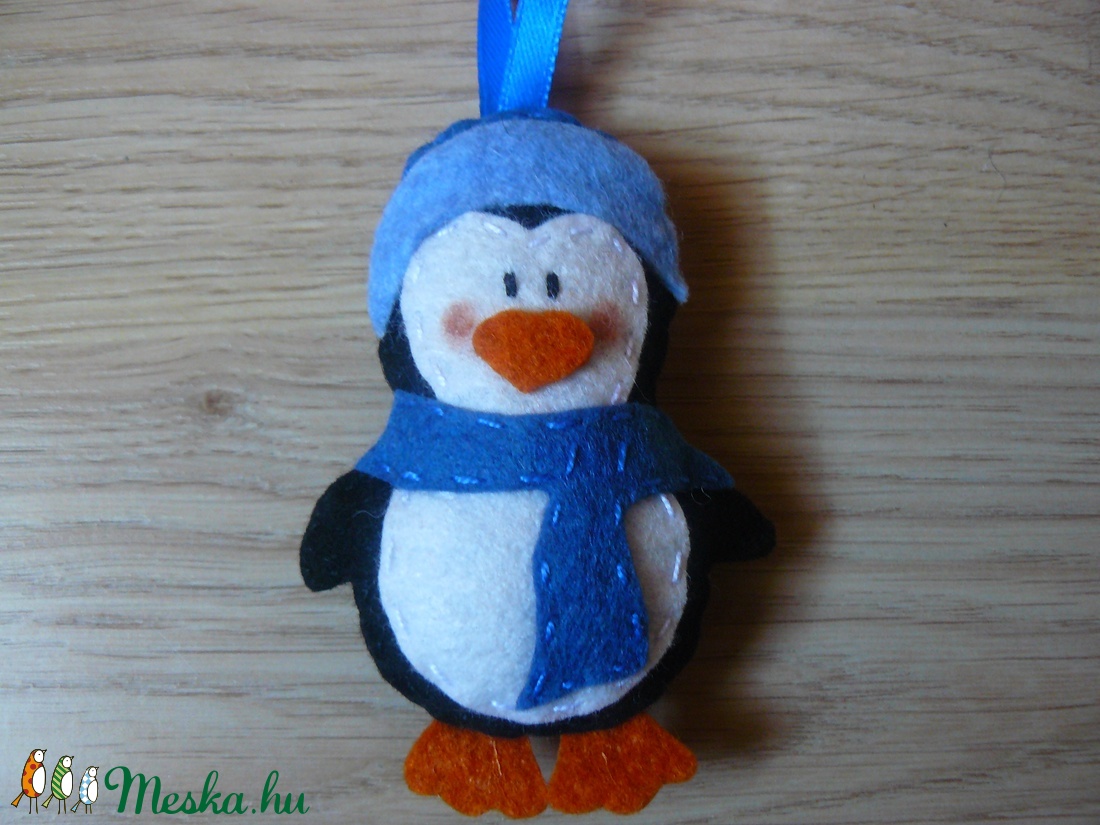 Filc pingvin karácsonyfadísz (simondorka részére) -  - Meska.hu
