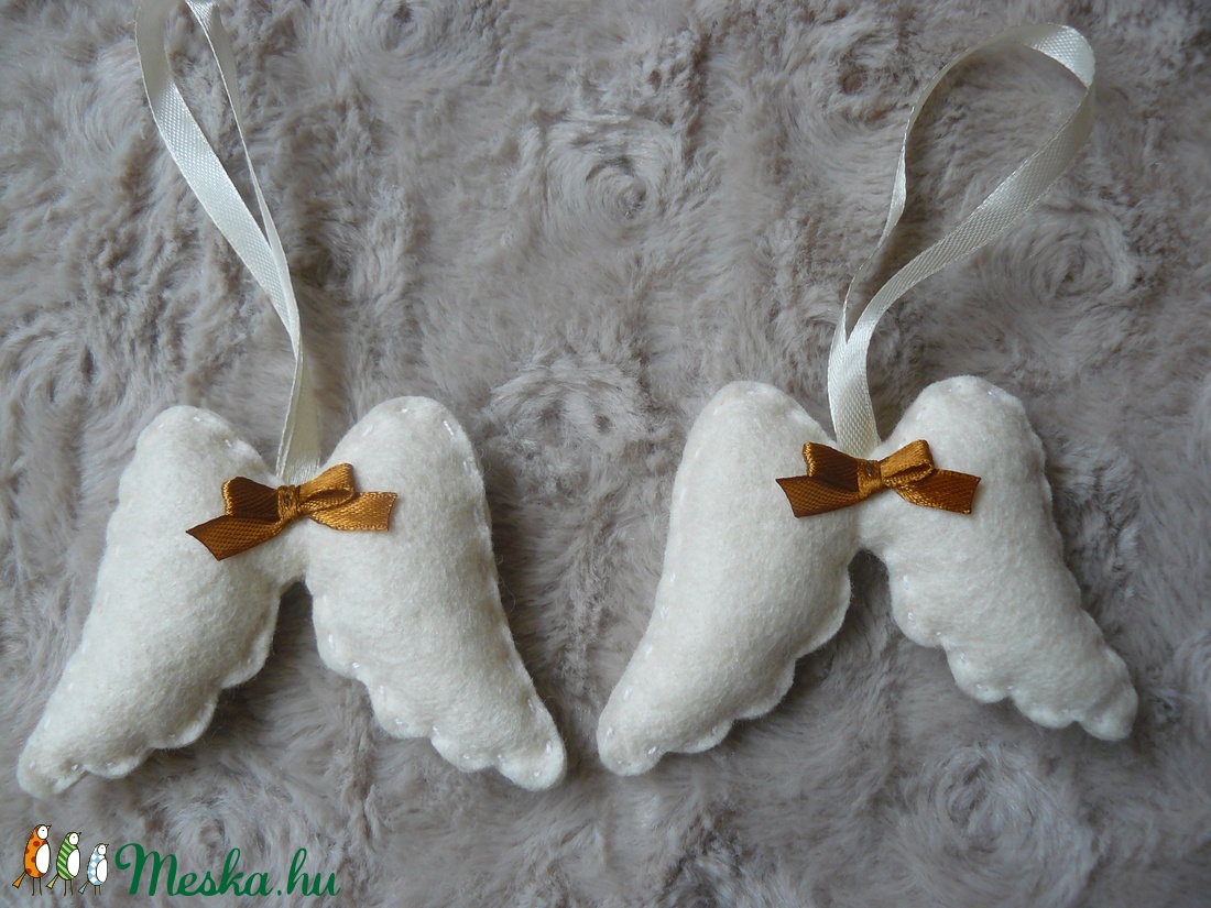 Filc angyalszárnyak barna masnival -  - Meska.hu