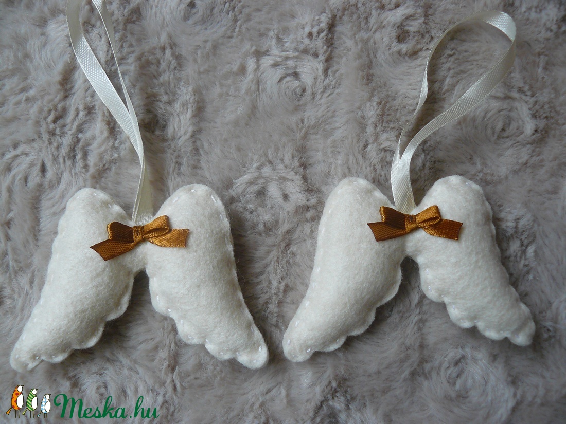 Filc angyalszárnyak barna masnival -  - Meska.hu