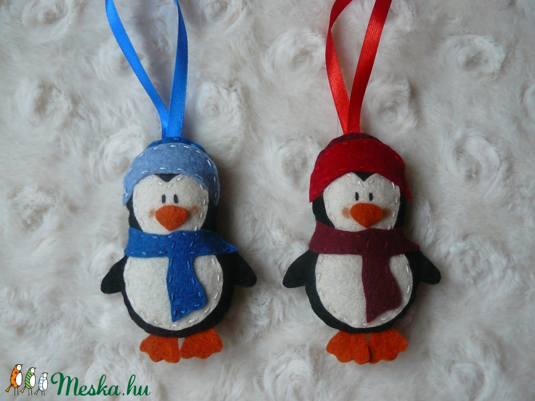 Filc pingvin karácsonyfadísz -  - Meska.hu