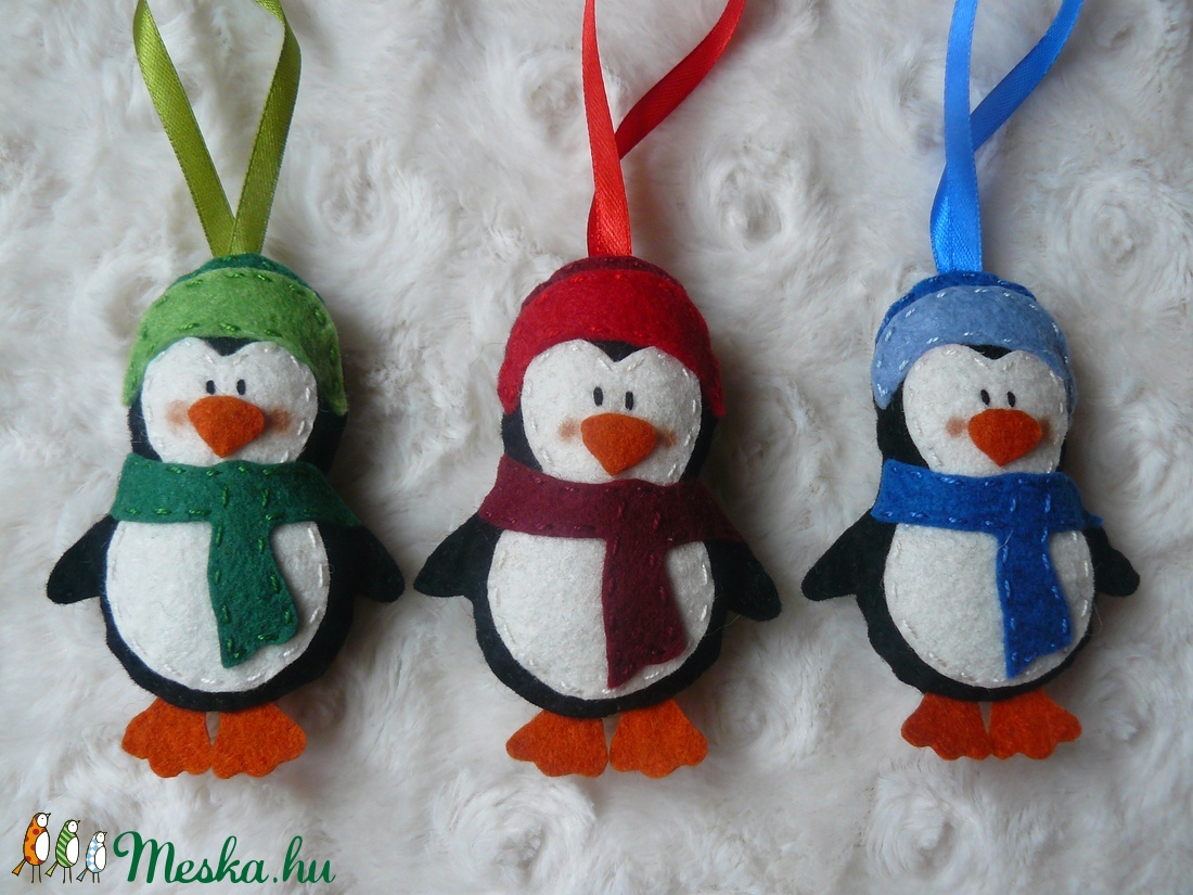 Filc pingvin karácsonyfadísz -  - Meska.hu