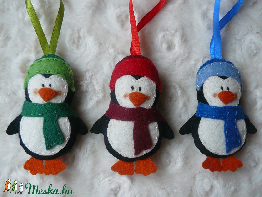 Filc pingvin karácsonyfadísz -  - Meska.hu