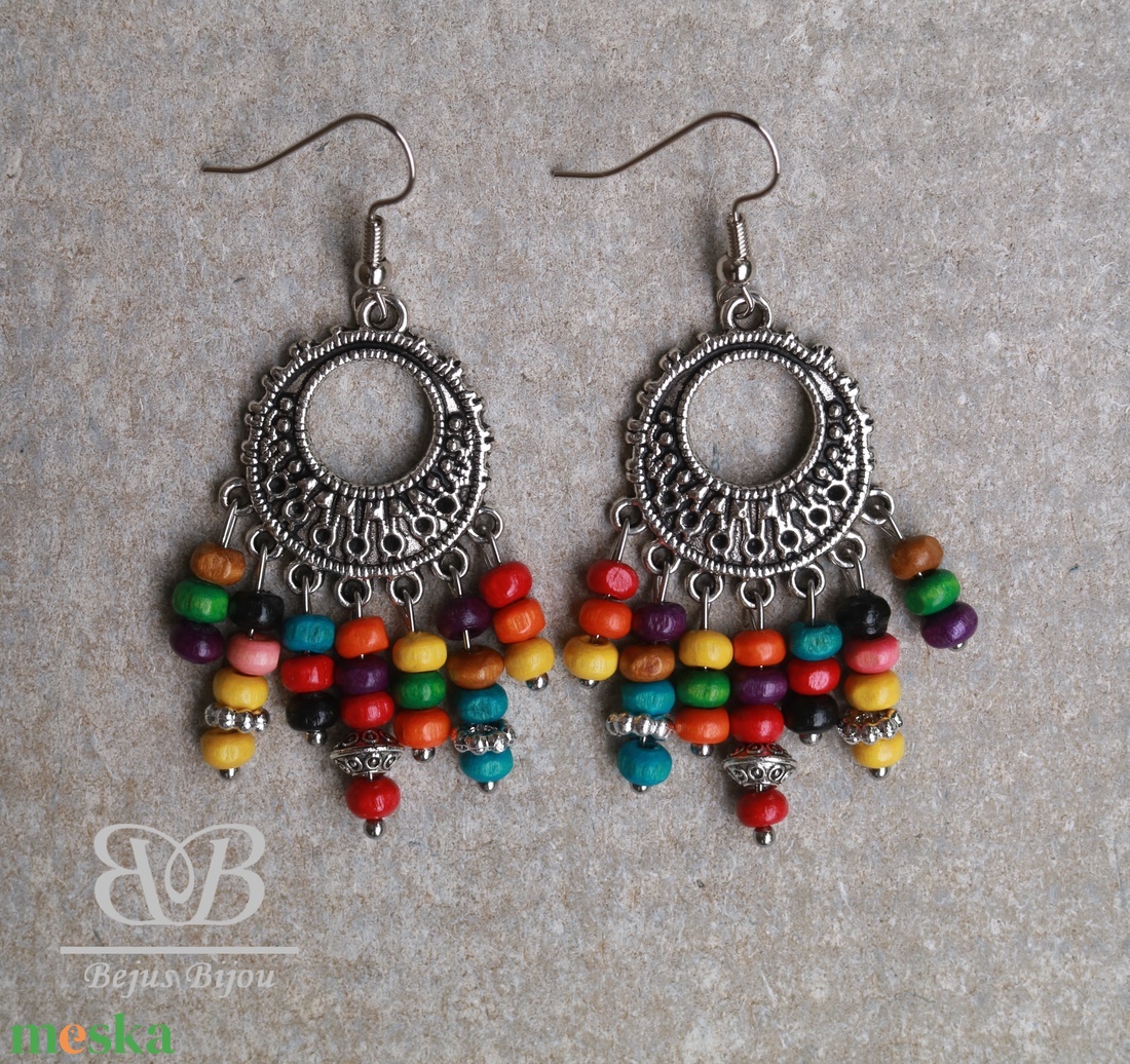 Bohó fülbevaló - színes - ékszer - fülbevaló - lógó fülbevaló - Meska.hu Bohó fülbevaló - színes - ékszer - fülbevaló - lógó fülbevaló - Meska.hu