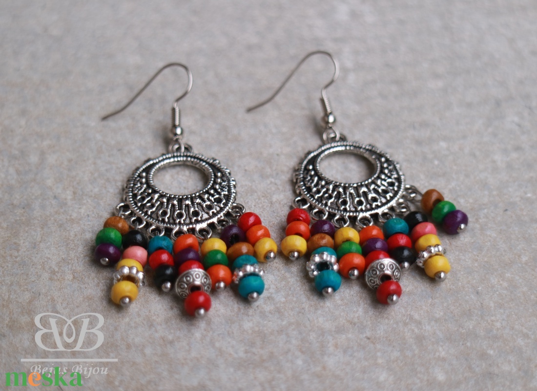 Bohó fülbevaló - színes - ékszer - fülbevaló - lógó fülbevaló - Meska.hu Bohó fülbevaló - színes - ékszer - fülbevaló - lógó fülbevaló - Meska.hu