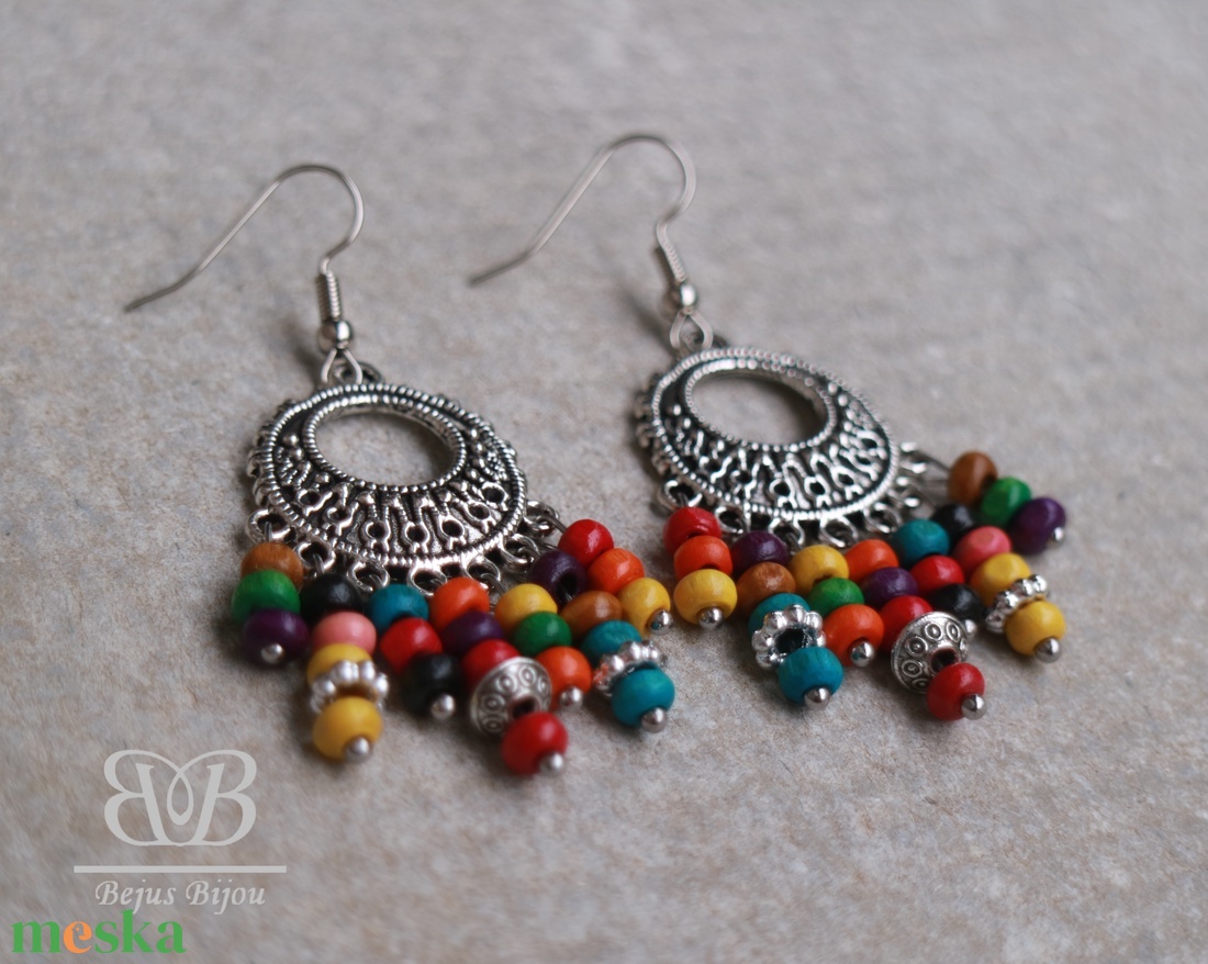 Bohó fülbevaló - színes - ékszer - fülbevaló - lógó fülbevaló - Meska.hu Bohó fülbevaló - színes - ékszer - fülbevaló - lógó fülbevaló - Meska.hu