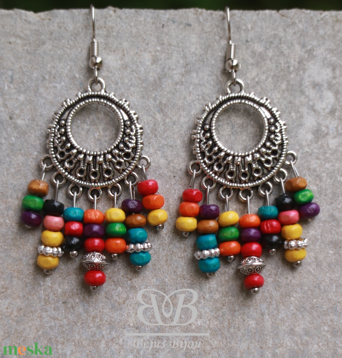Bohó fülbevaló - színes - ékszer - fülbevaló - lógó fülbevaló - Meska.hu Bohó fülbevaló - színes - ékszer - fülbevaló - lógó fülbevaló - Meska.hu