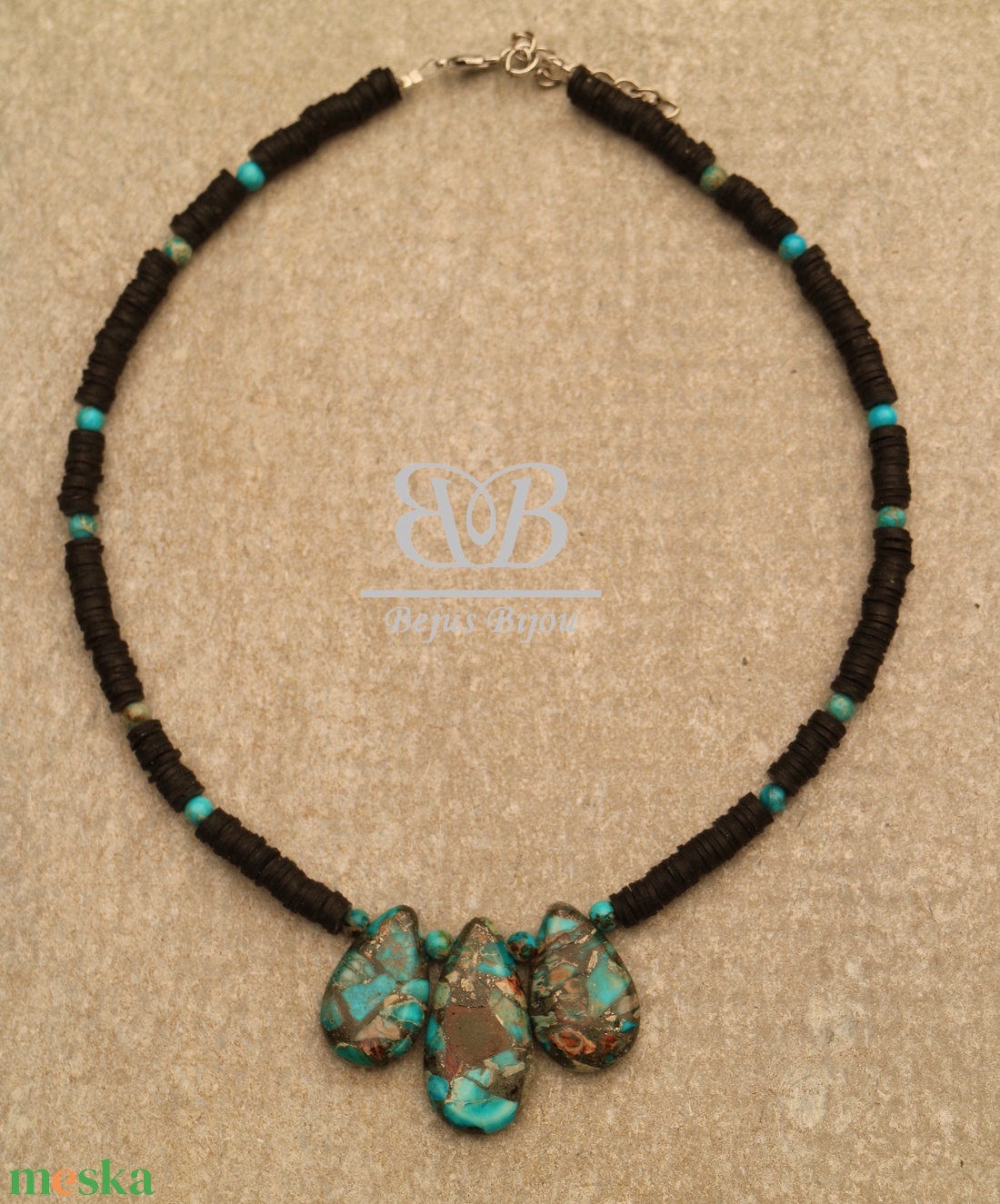 Kék kő nyaklánc - kicsi - ékszer - nyaklánc - statement nyaklánc - Meska.hu