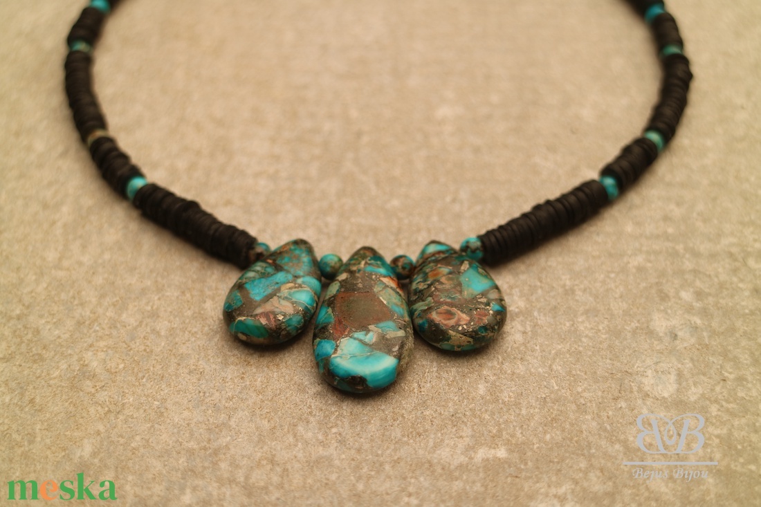 Kék kő nyaklánc - kicsi - ékszer - nyaklánc - statement nyaklánc - Meska.hu