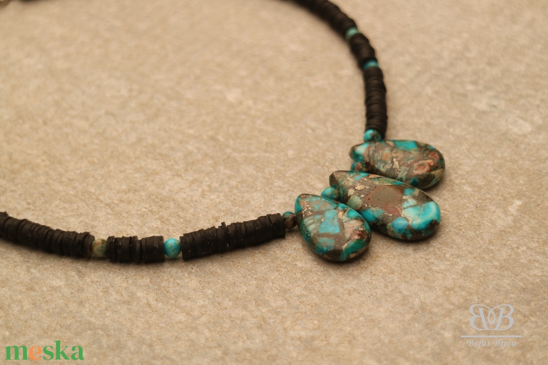 Kék kő nyaklánc - kicsi - ékszer - nyaklánc - statement nyaklánc - Meska.hu