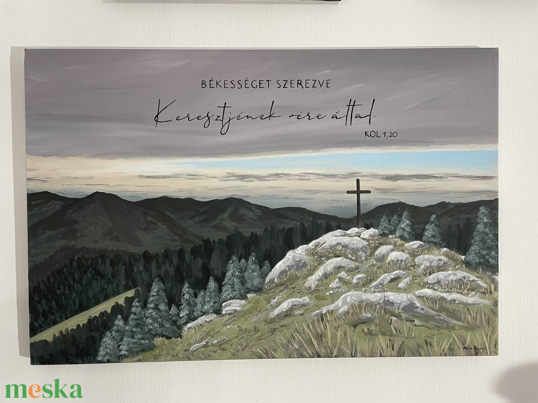 Keresztjének vére által - művészet - festmény - akril - Meska.hu