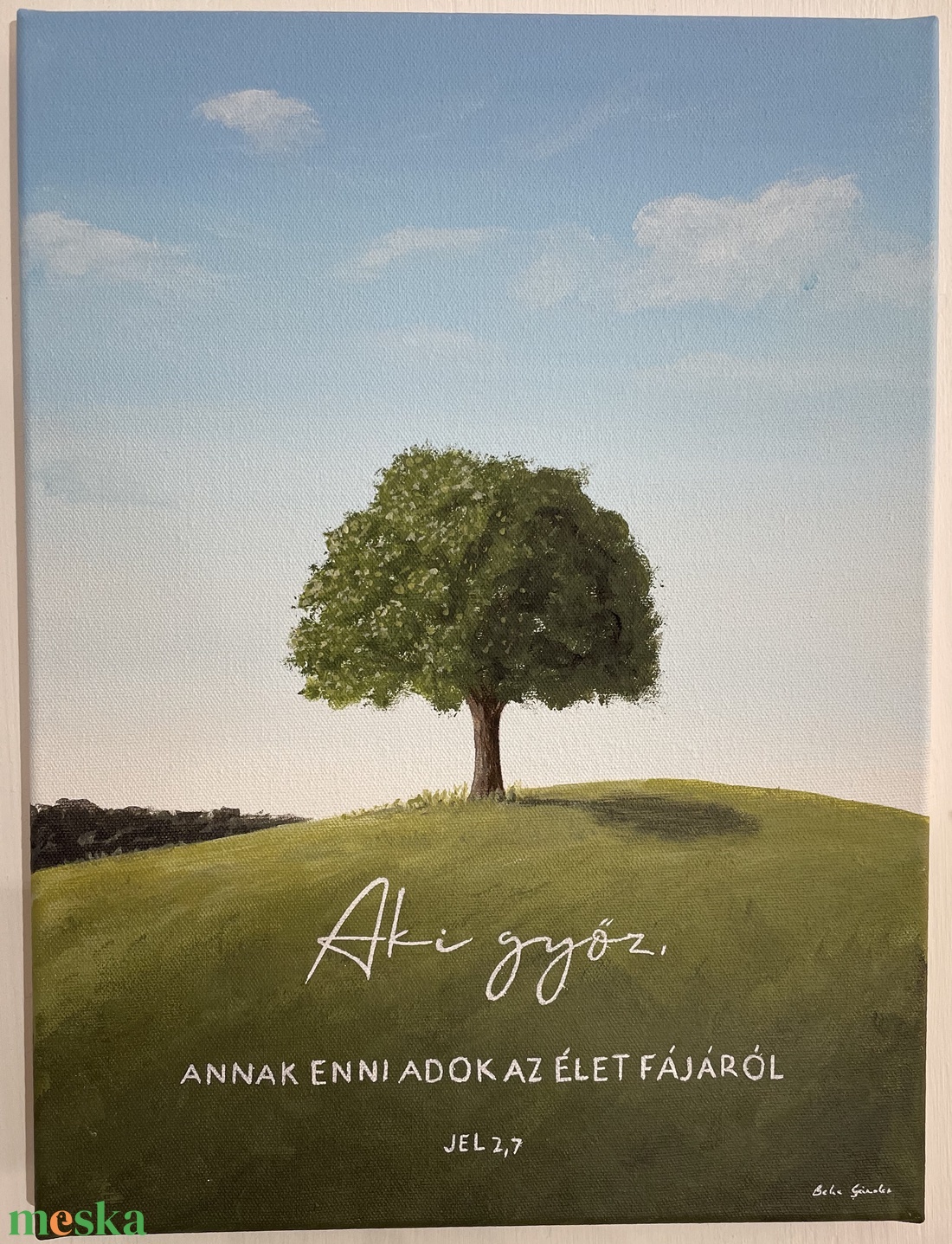 Aki győz, annak enni adok az élet fájáról - művészet - festmény - akril - Meska.hu