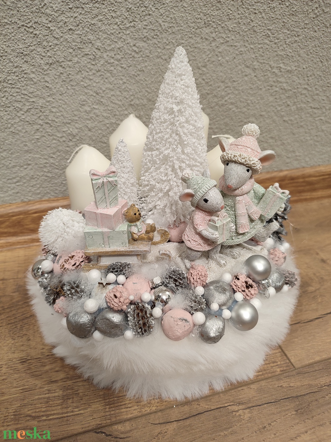 Egérkés adventi koszorú - karácsony - adventi díszek - adventi koszorú - Meska.hu Egérkés adventi koszorú - karácsony - adventi díszek - adventi koszorú - Meska.hu