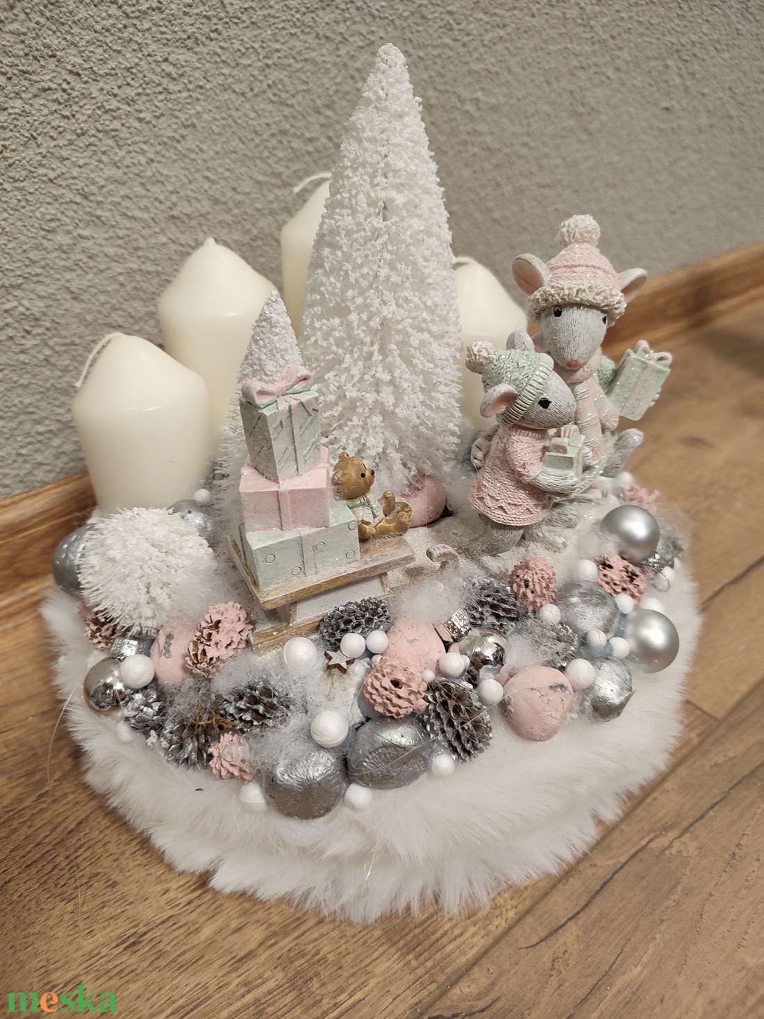 Egérkés adventi koszorú - karácsony - adventi díszek - adventi koszorú - Meska.hu Egérkés adventi koszorú - karácsony - adventi díszek - adventi koszorú - Meska.hu