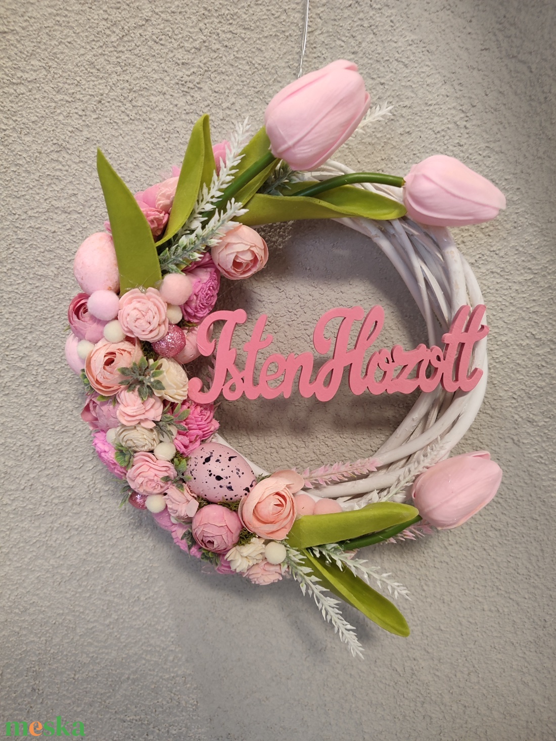 Tulipános Isten Hozott feliratú kopogtató  - otthon & életmód - dekoráció - ajtó- és ablak dekoráció - ajtódísz & kopogtató - Meska.hu