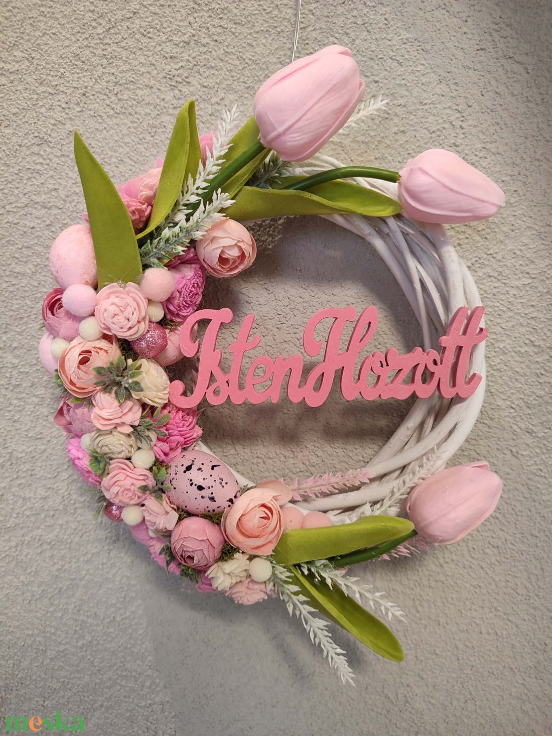 Tulipános Isten Hozott feliratú kopogtató  - otthon & életmód - dekoráció - ajtó- és ablak dekoráció - ajtódísz & kopogtató - Meska.hu