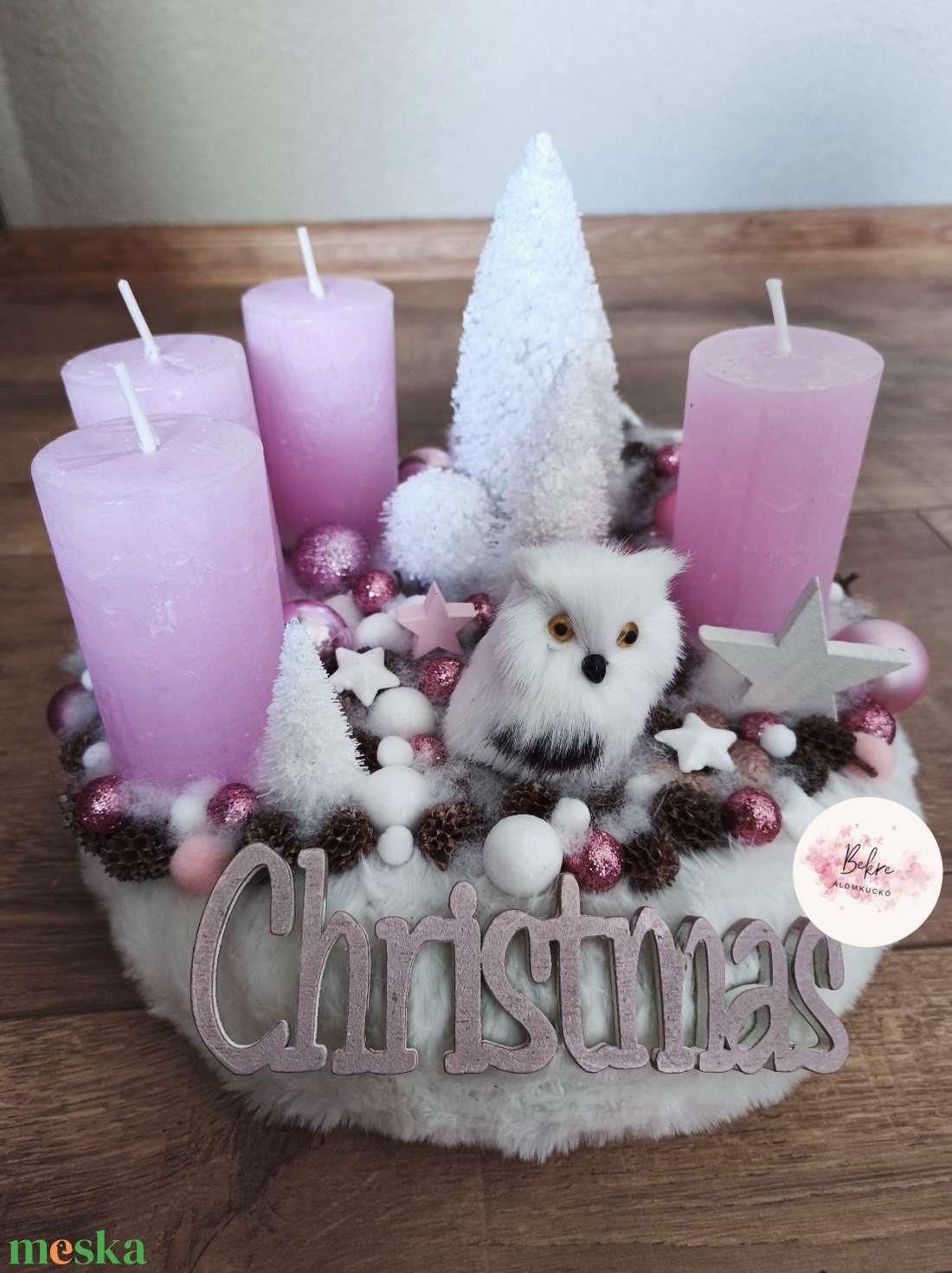 Rózsaszín baglyos adventi koszorú - karácsony - adventi díszek - adventi koszorú - Meska.hu Rózsaszín baglyos adventi koszorú - karácsony - adventi díszek - adventi koszorú - Meska.hu
