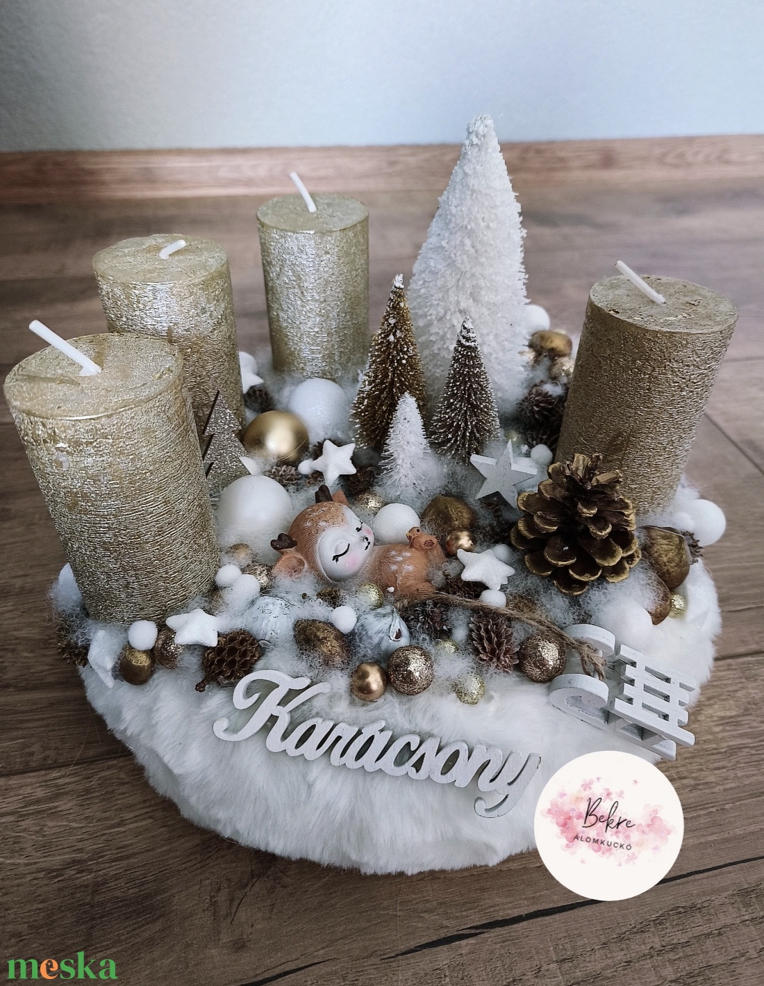 Arany őzikés adventi koszorú - karácsony - adventi díszek - adventi koszorú - Meska.hu Arany őzikés adventi koszorú - karácsony - adventi díszek - adventi koszorú - Meska.hu