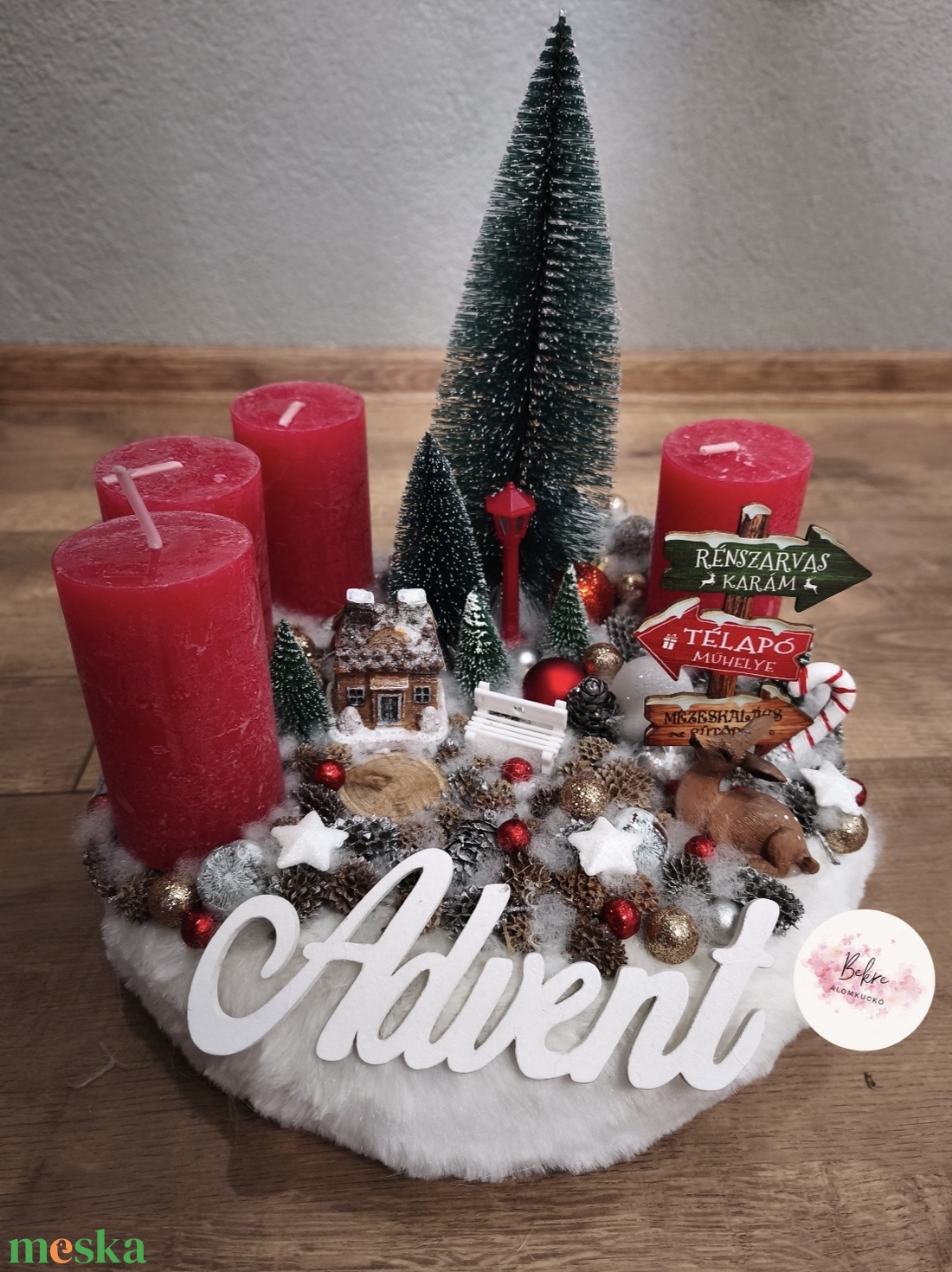 Karácsonyi falu adventi koszorú - karácsony - adventi díszek - adventi koszorú - Meska.hu Karácsonyi falu adventi koszorú - karácsony - adventi díszek - adventi koszorú - Meska.hu