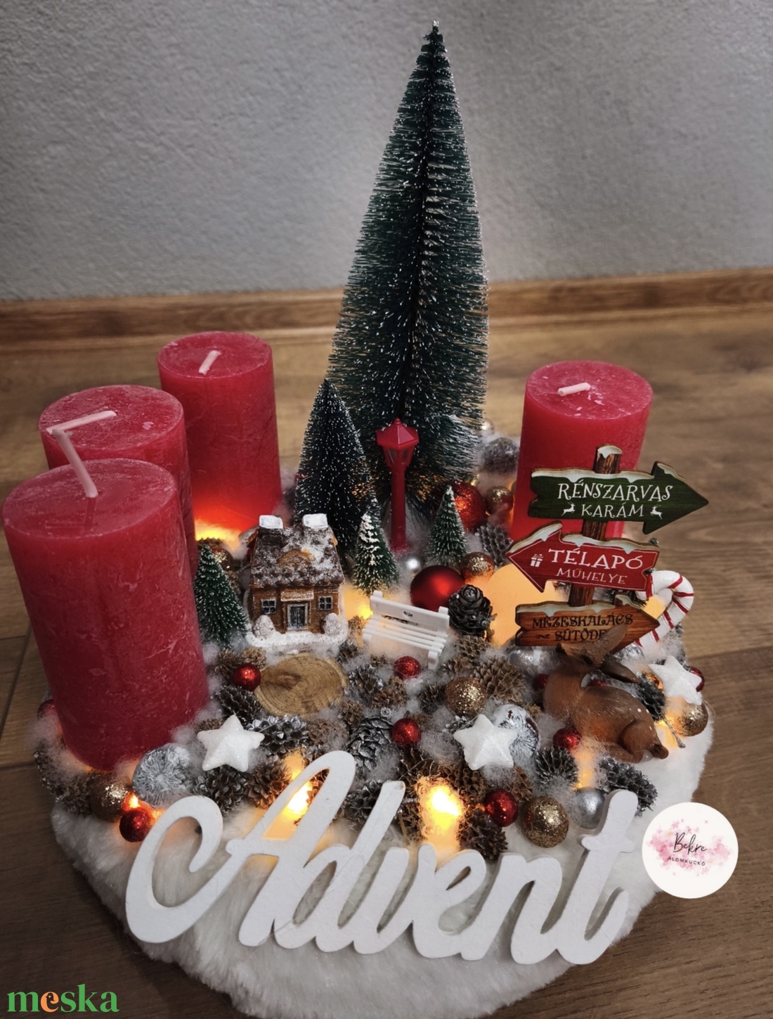 Karácsonyi falu adventi koszorú - karácsony - adventi díszek - adventi koszorú - Meska.hu Karácsonyi falu adventi koszorú - karácsony - adventi díszek - adventi koszorú - Meska.hu