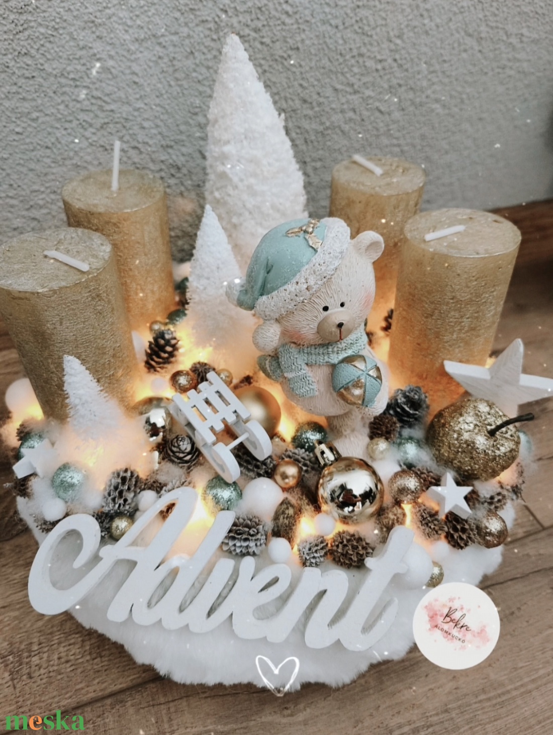 Türkiz Arany adventi koszorú - karácsony - adventi díszek - adventi gyertyadíszek és koszorúdíszek - Meska.hu Türkiz Arany adventi koszorú - karácsony - adventi díszek - adventi gyertyadíszek és koszorúdíszek - Meska.hu