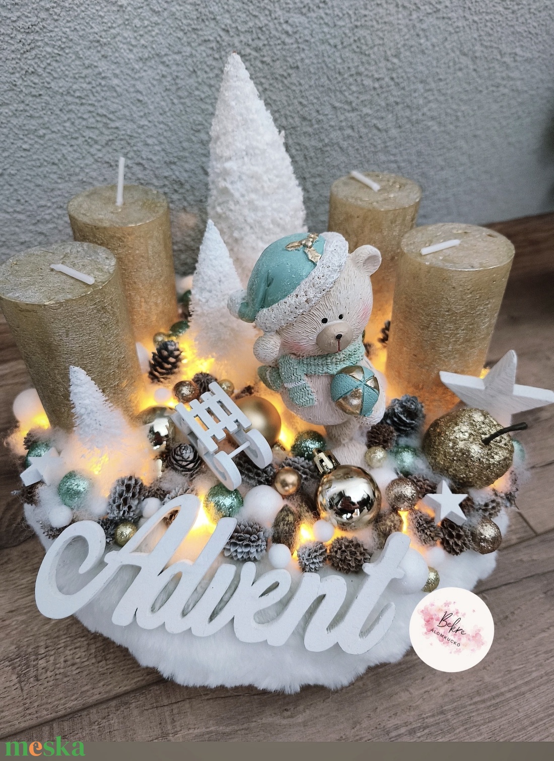 Türkiz Arany adventi koszorú - karácsony - adventi díszek - adventi gyertyadíszek és koszorúdíszek - Meska.hu Türkiz Arany adventi koszorú - karácsony - adventi díszek - adventi gyertyadíszek és koszorúdíszek - Meska.hu