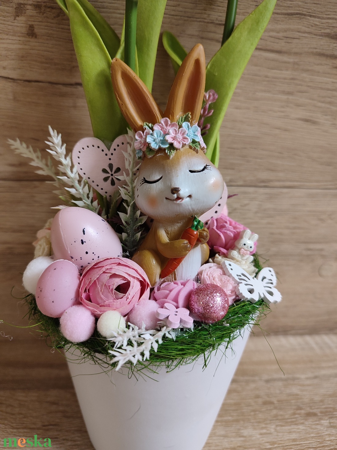 Nyuszis asztaldísz - otthon & életmód - dekoráció - asztal és polc dekoráció - asztaldísz - Meska.hu