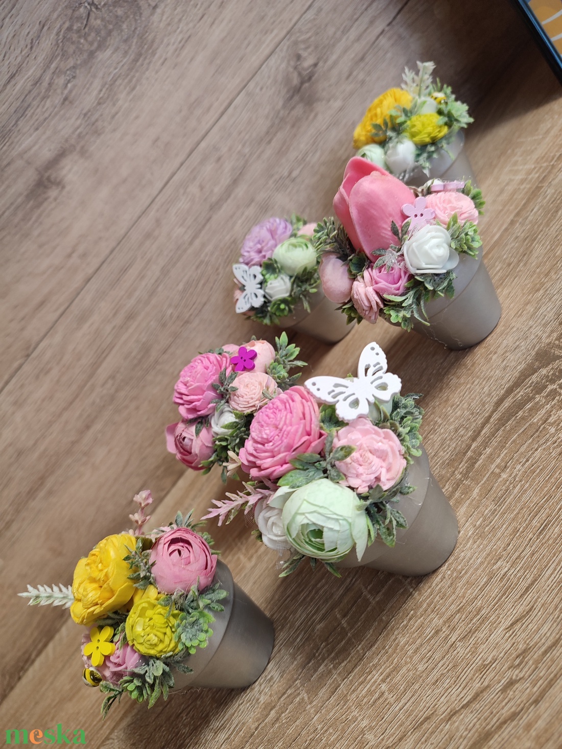 Húsvéti miniajándékok - ünnepi díszek, dekorációk - húsvéti díszek és dekorációk - húsvéti virágos díszek - Meska.hu