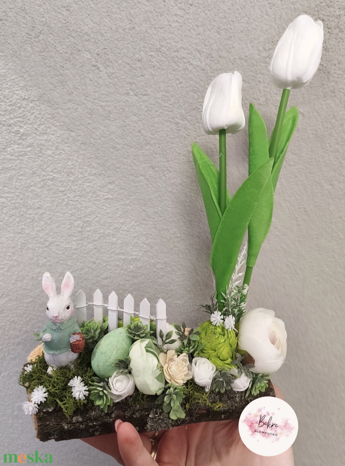 Kék nyuszis asztaldísz  - ünnepi díszek, dekorációk - húsvéti díszek és dekorációk - húsvéti asztaldíszek - Meska.hu