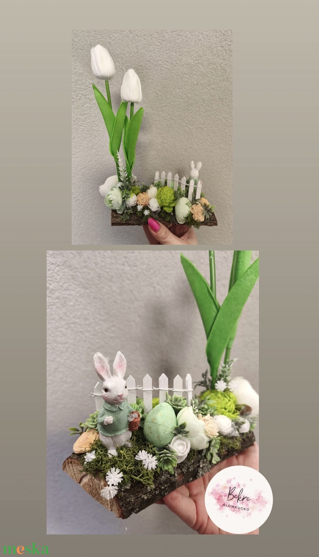 Kék nyuszis asztaldísz  - ünnepi díszek, dekorációk - húsvéti díszek és dekorációk - húsvéti asztaldíszek - Meska.hu