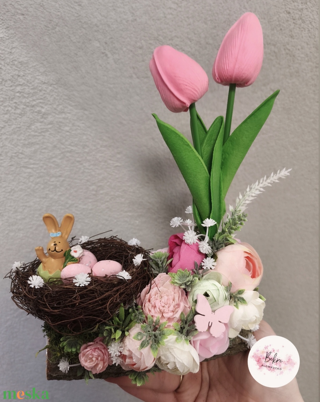 Húsvéti fészkes asztaldísz  - ünnepi díszek, dekorációk - húsvéti díszek és dekorációk - húsvéti asztaldíszek - Meska.hu