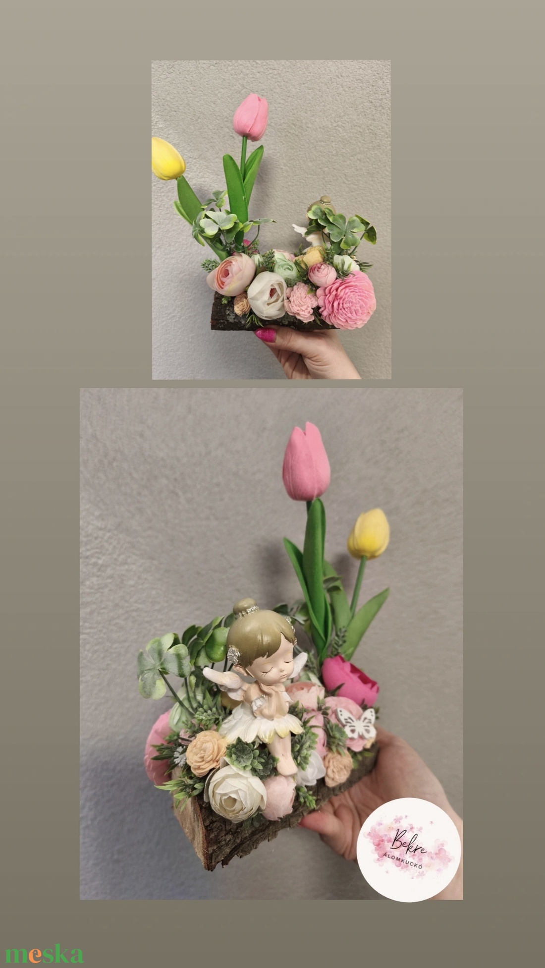 Tavasz tündéres asztaldísz  - ünnepi díszek, dekorációk - húsvéti díszek és dekorációk - húsvéti asztaldíszek - Meska.hu