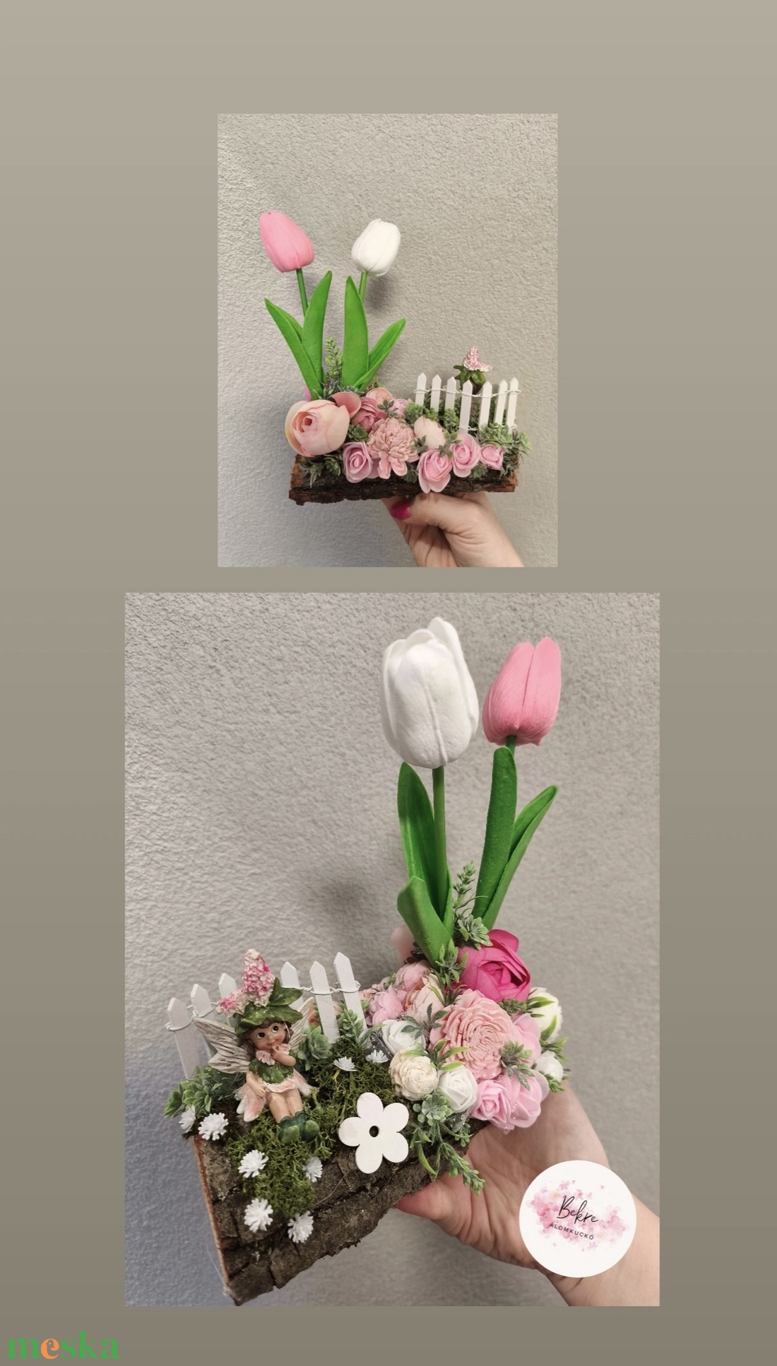 Tavasztündér asztaldísz - zöld  - ünnepi díszek, dekorációk - húsvéti díszek és dekorációk - húsvéti asztaldíszek - Meska.hu