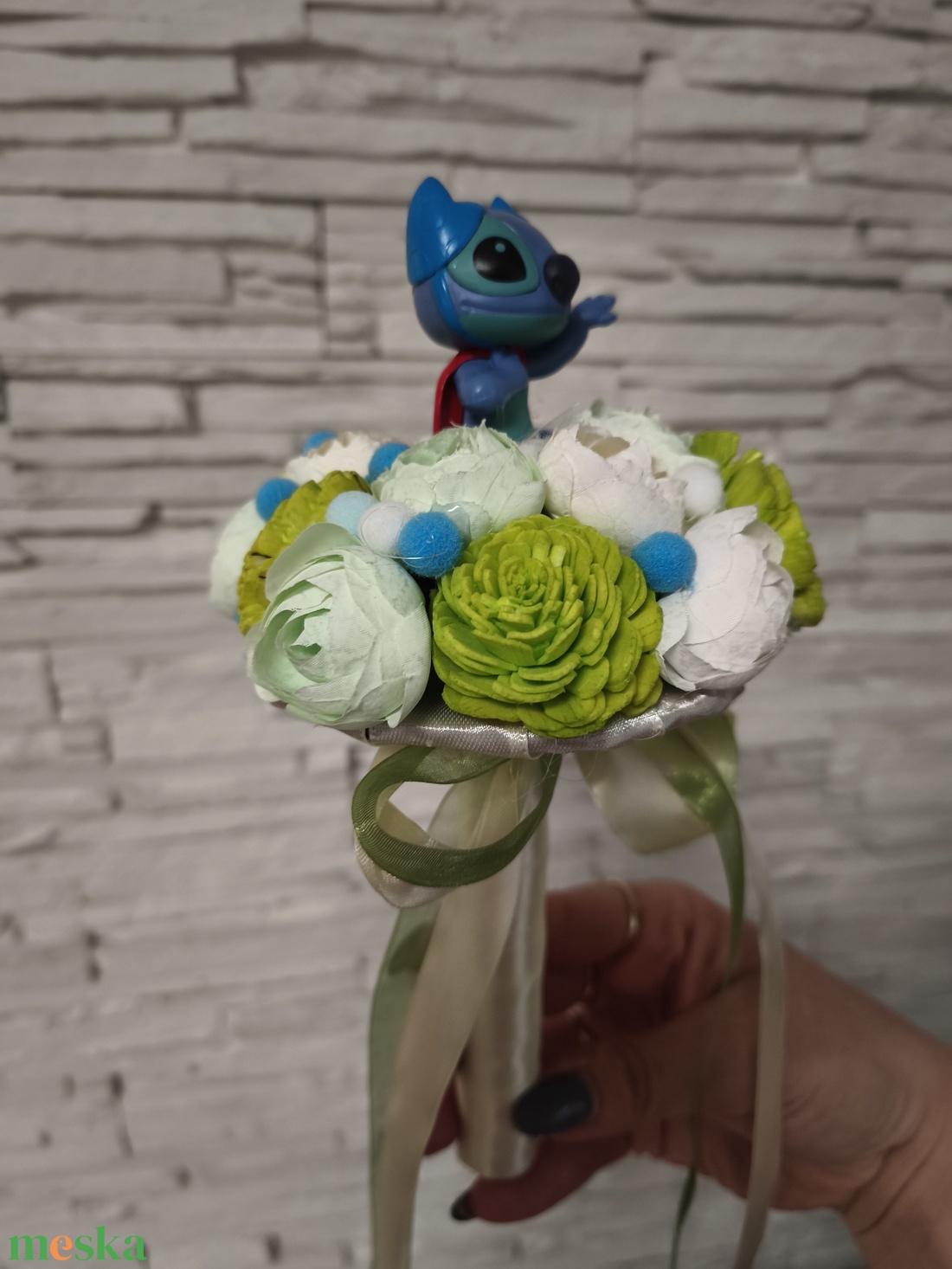 Stitch fiús ballagási örökcsokor  - otthon & életmód - virágdekoráció - virágok - virágcsokor - Meska.hu