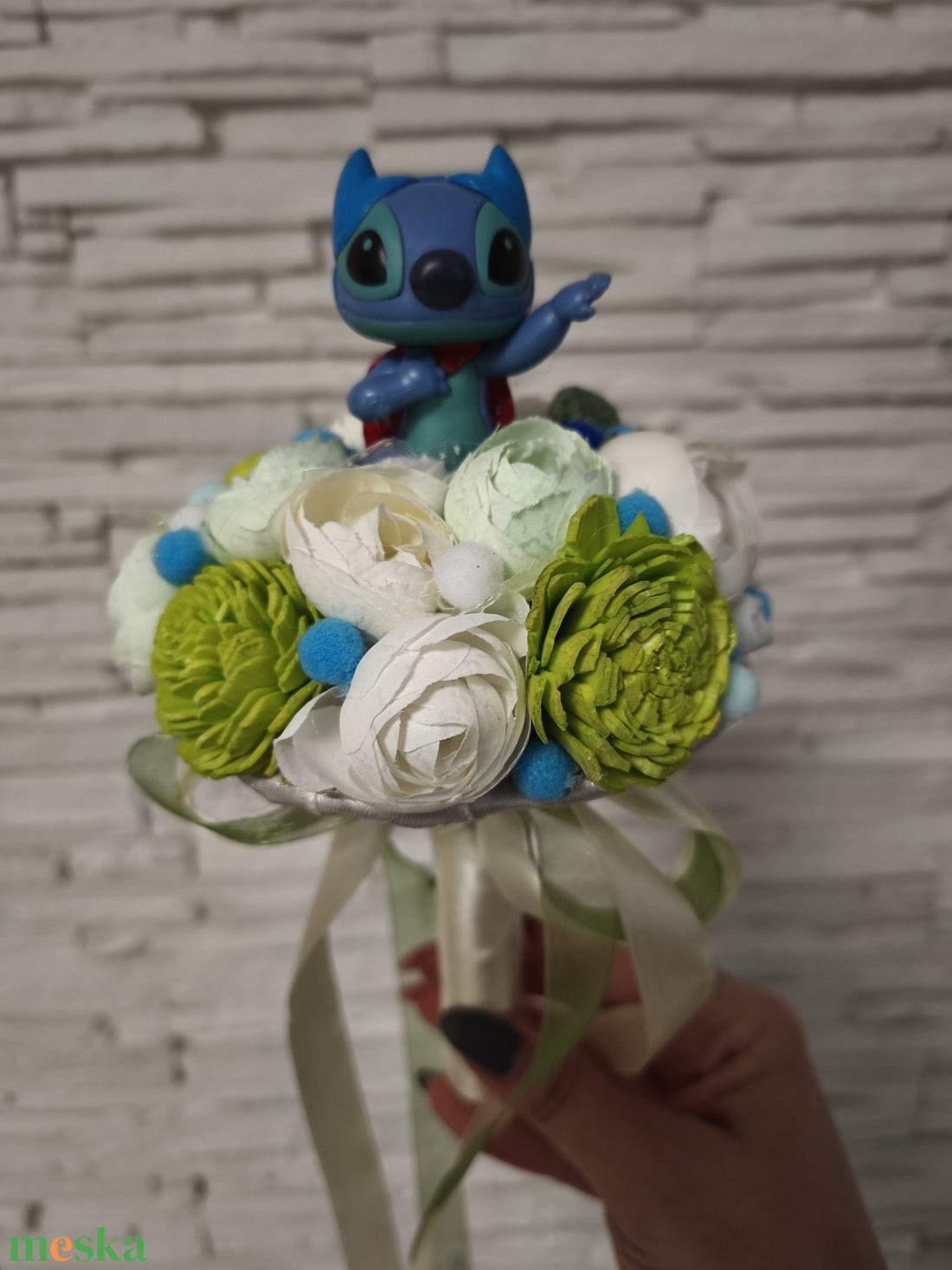 Stitch fiús ballagási örökcsokor  - otthon & életmód - virágdekoráció - virágok - virágcsokor - Meska.hu
