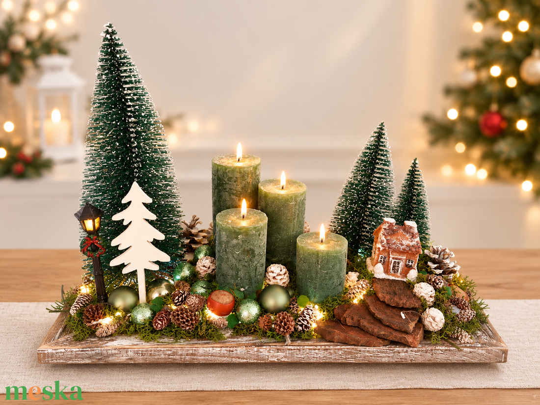 Erdei házikó - adventi  - karácsony - adventi díszek - adventi koszorú - Meska.hu