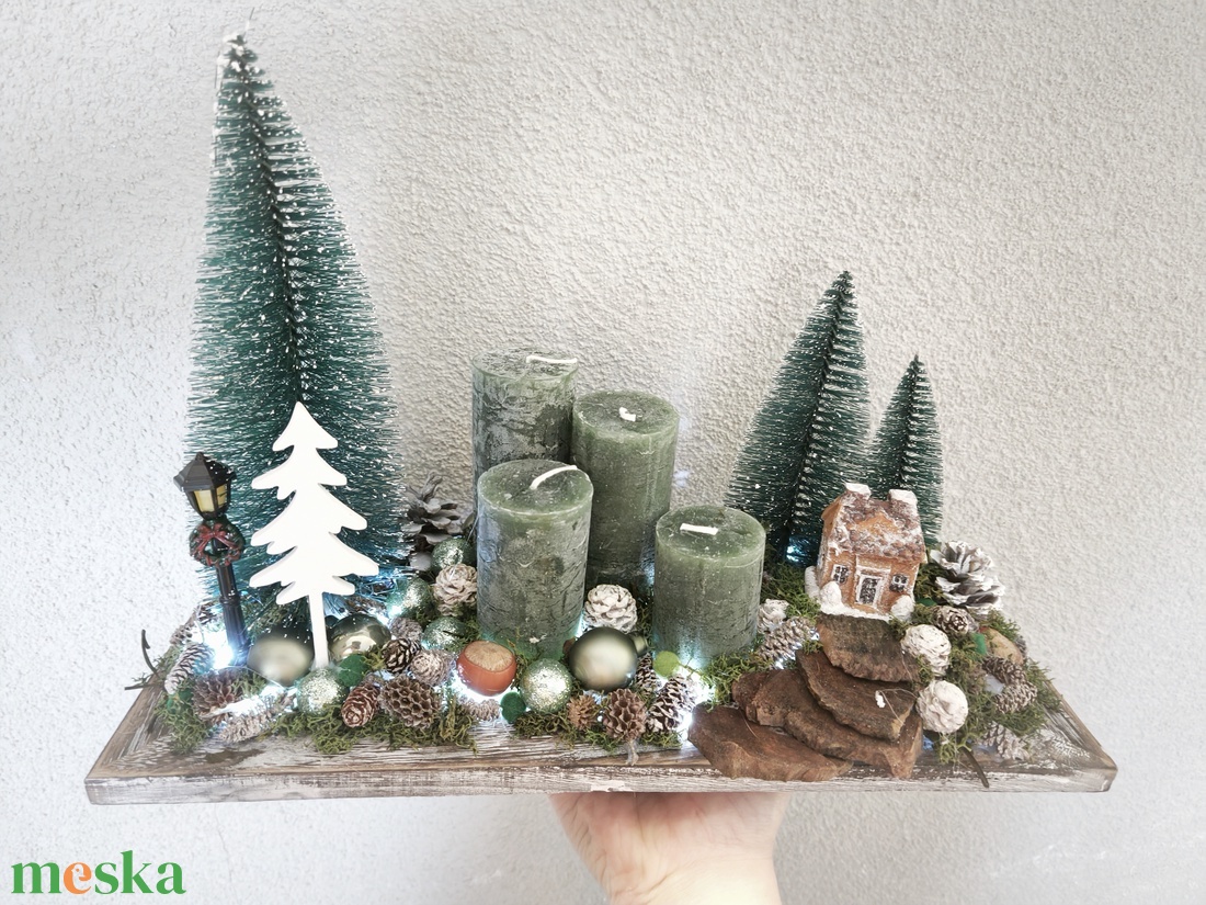 Erdei házikó - adventi  - karácsony - adventi díszek - adventi koszorú - Meska.hu