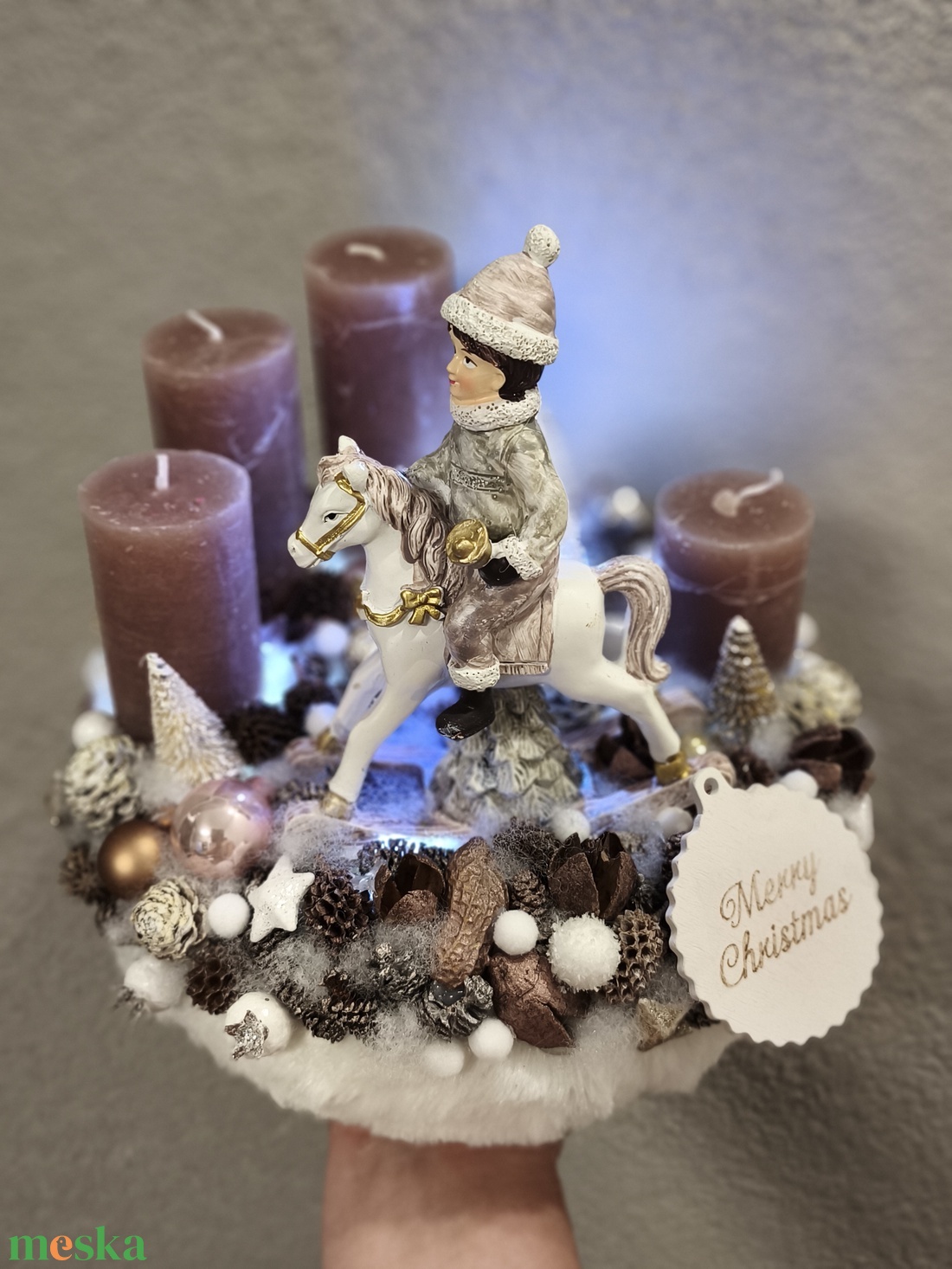 Pasztell adventi koszorú  - karácsony - adventi díszek - adventi koszorú - Meska.hu