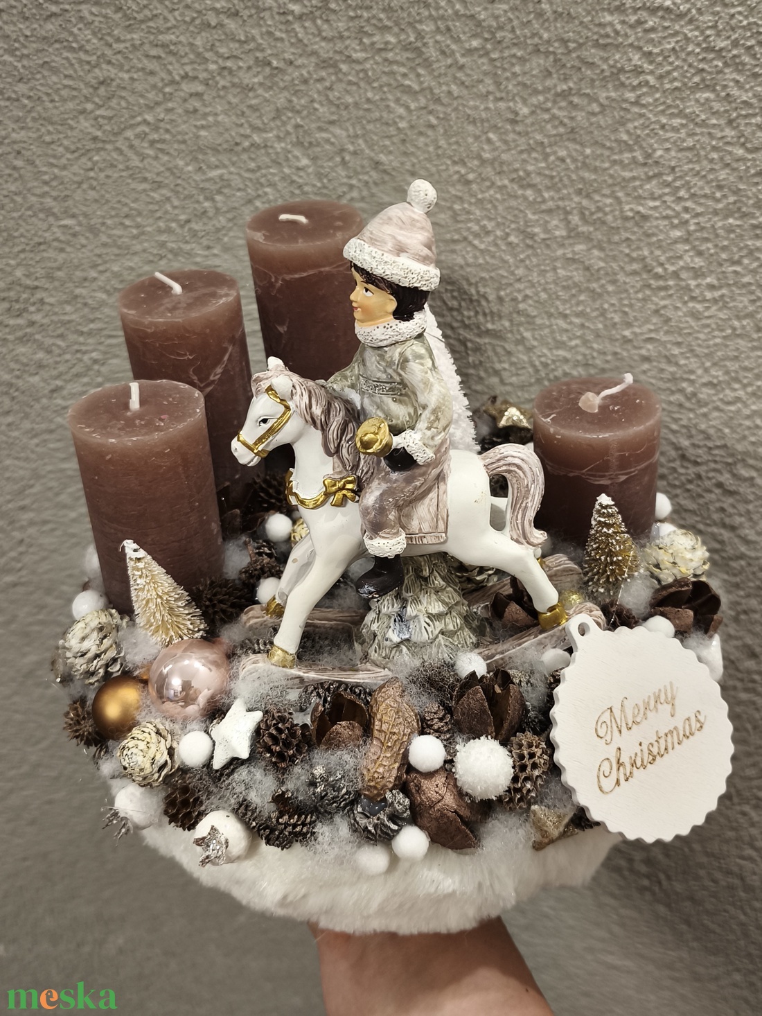 Pasztell adventi koszorú  - karácsony - adventi díszek - adventi koszorú - Meska.hu